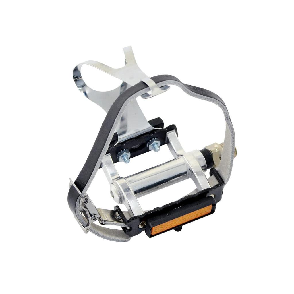 FPD Road Touring Pedals with Toe Clips Cages FD2334 NWL-424B+S41+T12 Straps,