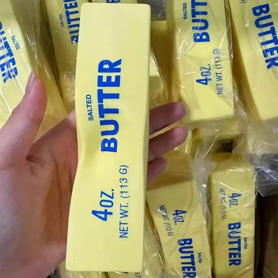 2A.1Pcs Butter Stick Fidget Toys Squishy Elastic Cheese Stick Funny Decompression Stress Anxiety Relief Game Squeeze Prank