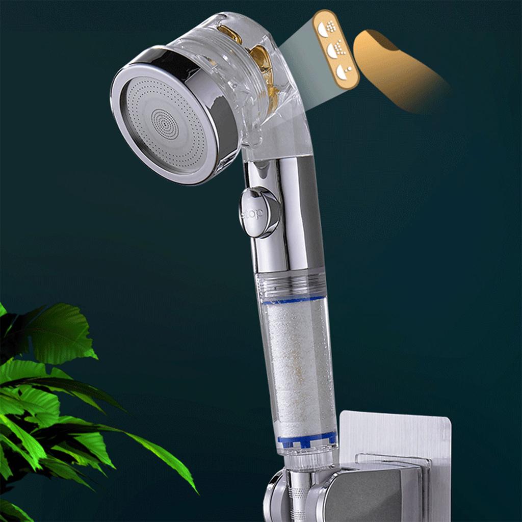 Насадка для душа Водосберегающая Высокое давление Пропеллерный поток Насадка для душа с вентилятором Встроенный фильтр Дождевой эффект Ванная комната