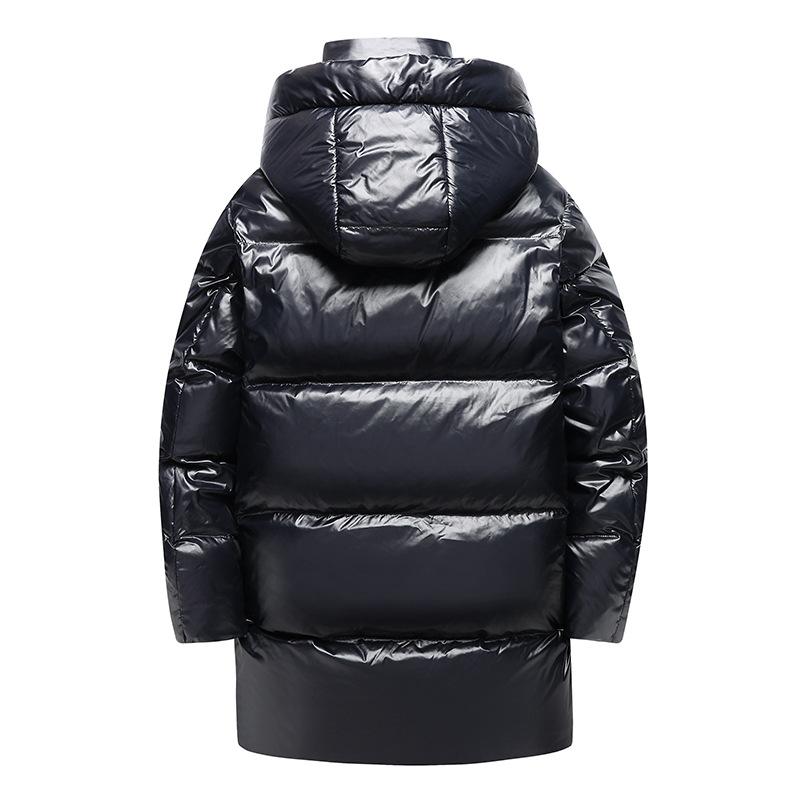 Пуховик мужской модный повседневный блестящий длинный утолщенный мужской и женский одинаковый стиль 90 белый пуховик на утином пуху для мужчин и женщин