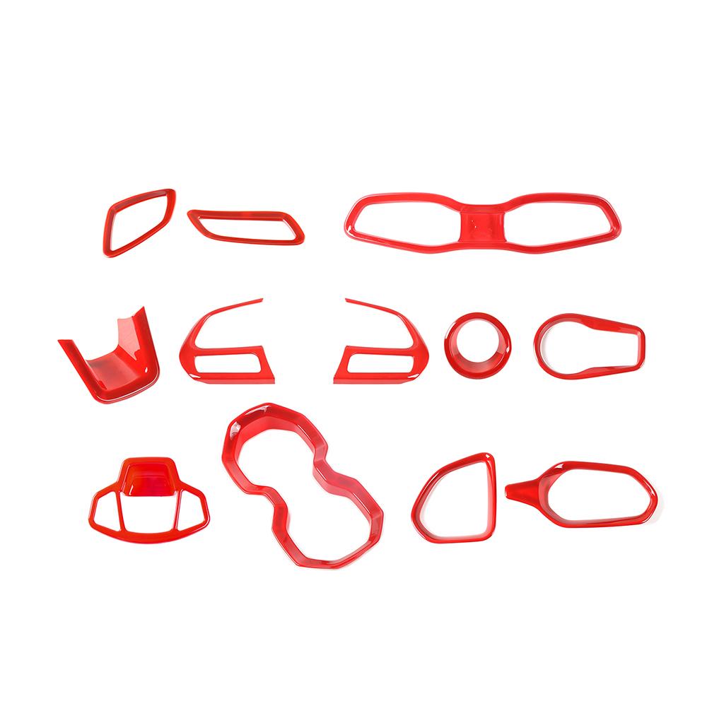 ABS Car Steering Wheel Headlight Switch Decoration Ring Central Air Vent Cover Stickers For Jeep Renegade 2017-2020 Car Exterior Accessories