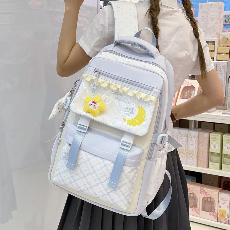 Schoolbag1011 new schoolbag female Korean version Mori small fresh junior high school students solid color simple multi-layer computer backpack