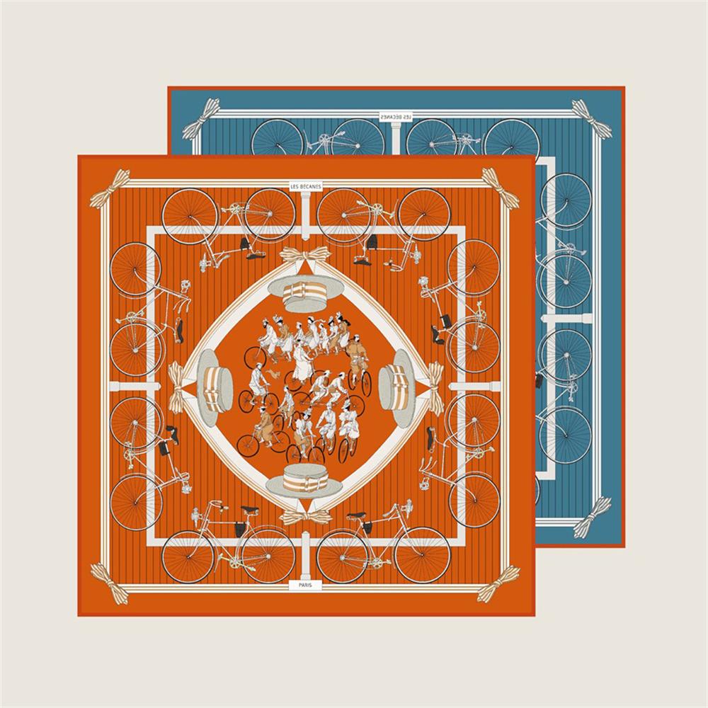 Silk Scarves Wraps Leather Boots Printed Twill Silk Scarf Women Shawls Luxury Design Hijabs Fashion Square Curled Shawl