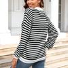 GMXIA Женская мода, повседневный полосатый принт, осень-зима, свободные свитера с длинным рукавом и круглым вырезом