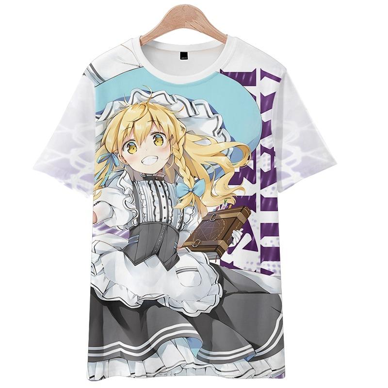Игровой Косплей Футболка Touhou Project 3D Принт Хакурей Рейму Аниме Мультфильм Летние Мужские Женские Харадзюку