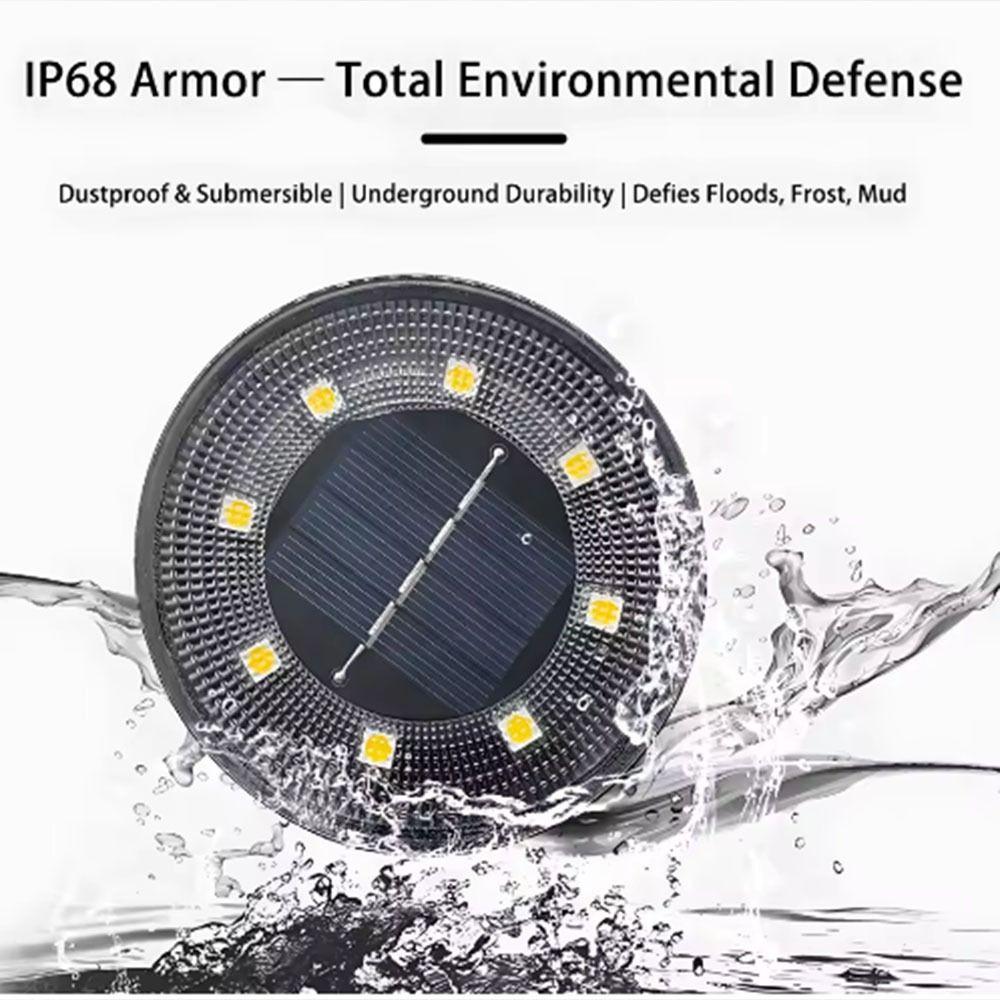 2Pcs Super Bright Solar Buried Lights Solar Power Lawn Lamp Path Deck Lights Garden