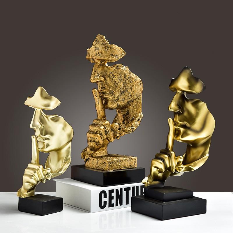 Abstract Masked Human Resin Sculpture Modern Home Decor Statue Living Room Coffee Table Cabinet Display