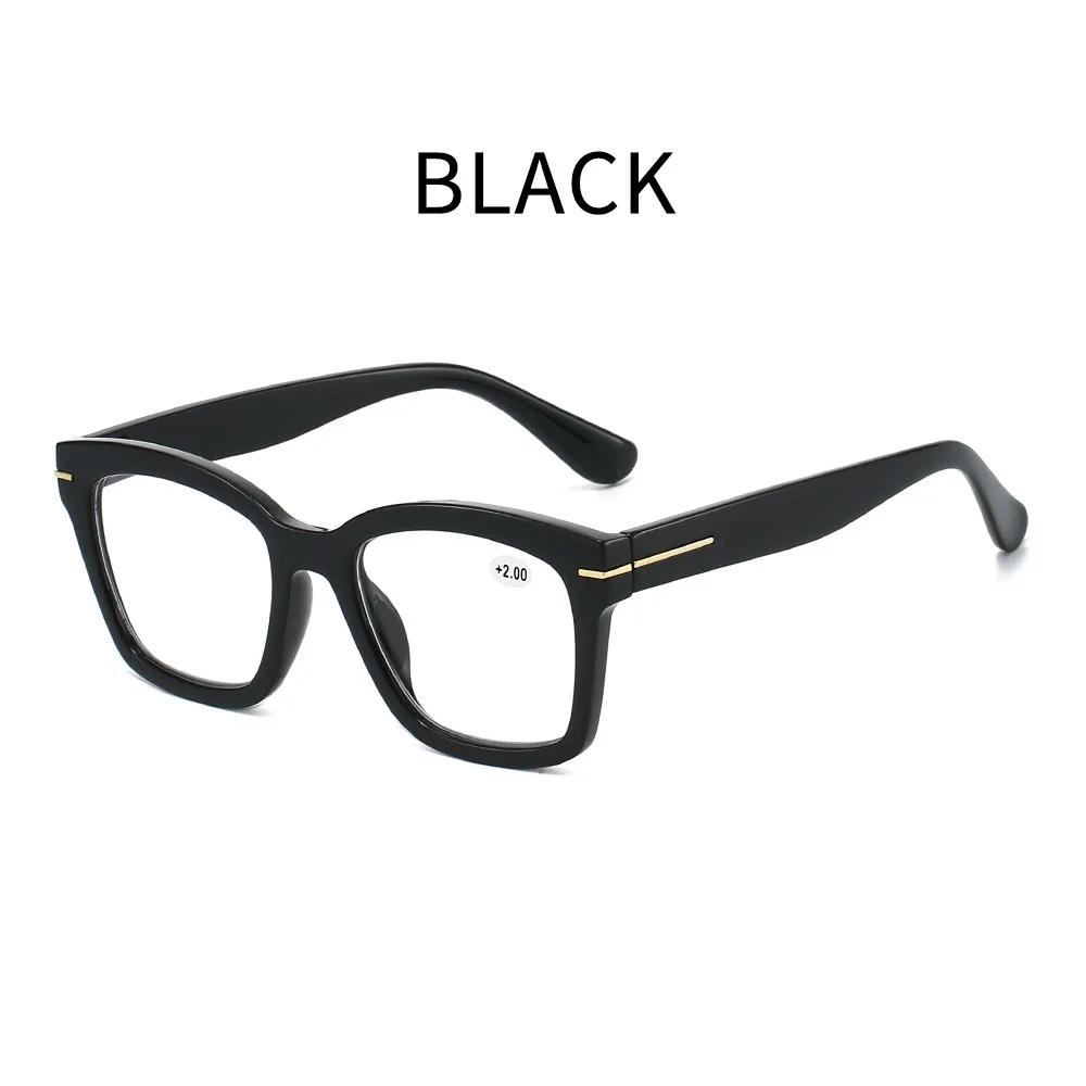 Men Women Fashion Retro HD Full Frame Reading Glasses Neutral Fashion New Luxury Oversized Frame Reading Presbyopia Glasses +4.0