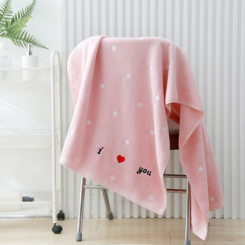 Роскошный набор хлопковых полотенец с вышивкой в ​​виде сердца — 480 GSM, мягкий и толстый, идеально подходит для пар или Дня святого Валентина, включает 1 банное полотенце и 1 полотенце для рук