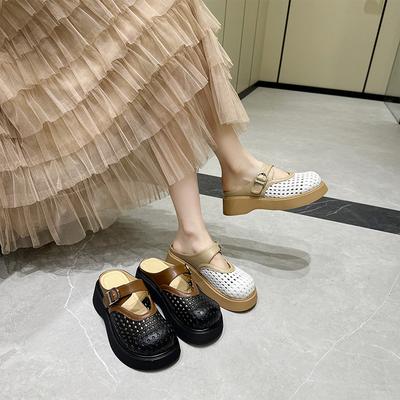 Первый слой коровьей кожи выдолблен через экран и отпечатан повседневная обувь для женщин 2025 весна и лето туфли Мэри Джейн женские туфли п