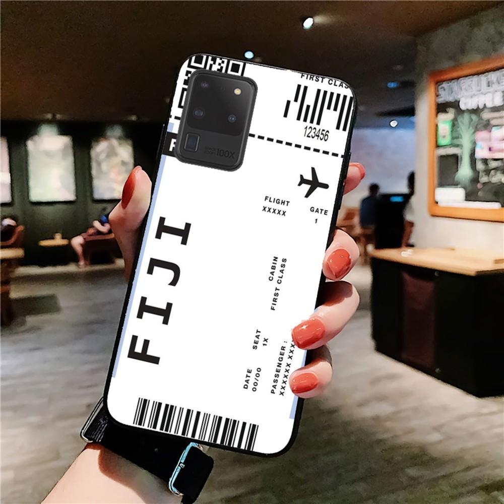 Cute FIRST CLASS PLANE TICKET Phone Case For Samsung S 9 10 20 21 22 23 30 23 24 plus lite Ultra FE S10lite Fundas