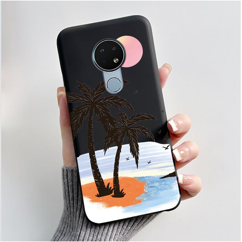 Милый Чехол Для Nokia 6.2 / Nokia 7.2 Fundas Capa Печатный Корпус Защитная Крышка Мягкий Силикон Мультяшный Черный Корпус Coque