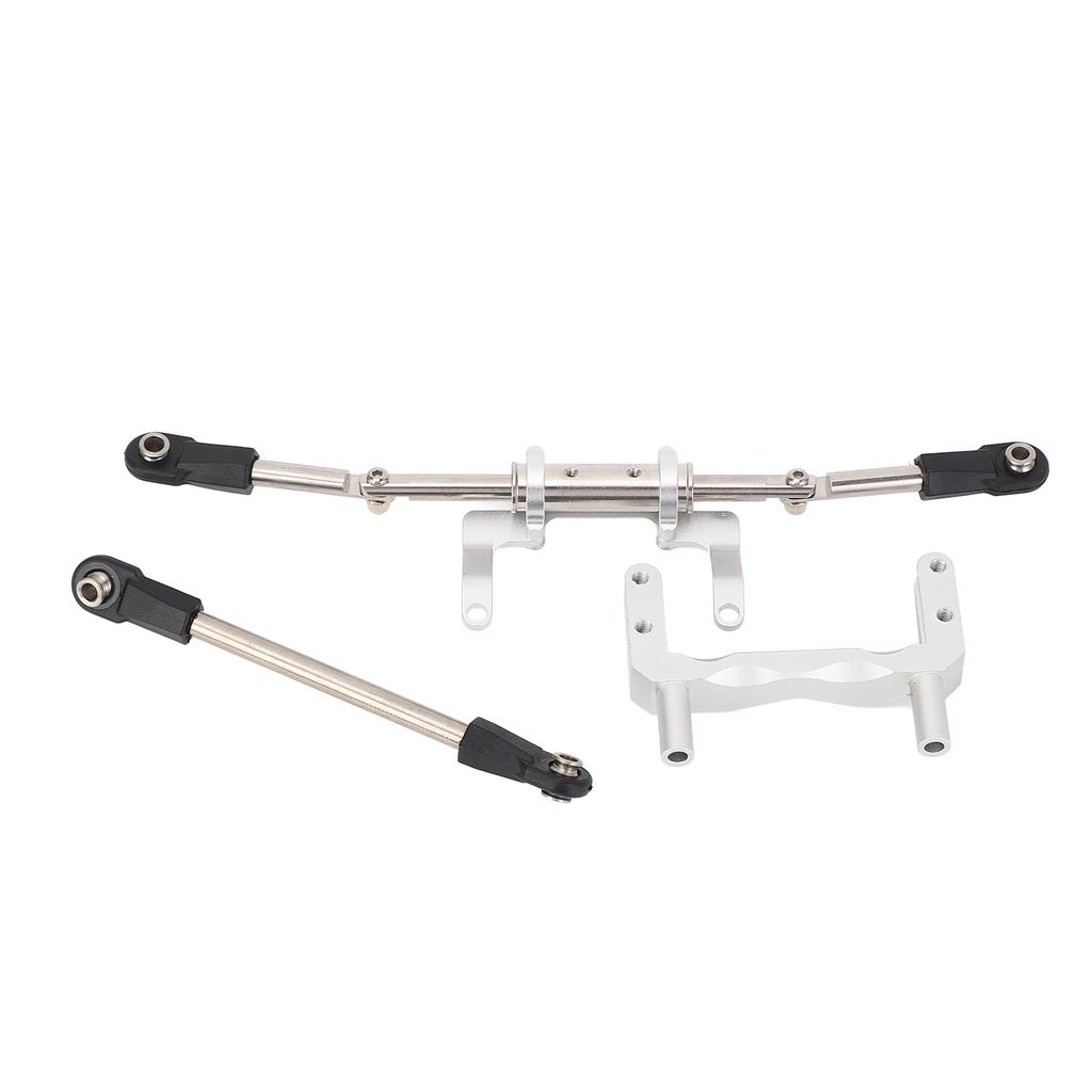 1 10 RC Servo Mount with Hydraulic Steering Link Aluminum Alloy Lightweight Adjustable Damping for SCX10 Models Silver