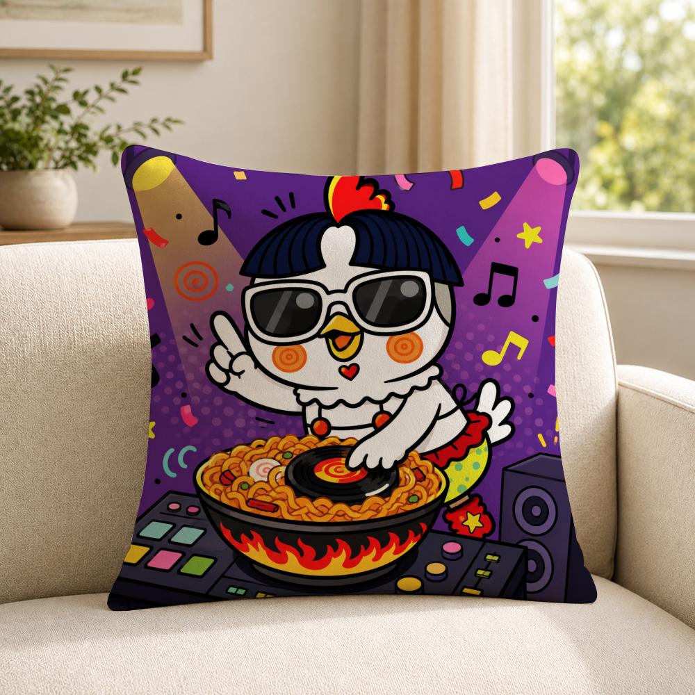 Food SSamyang BBuldak Cushion Cover Soft Short Plush SkinFriendly Cushion Case for MultiScene Use
