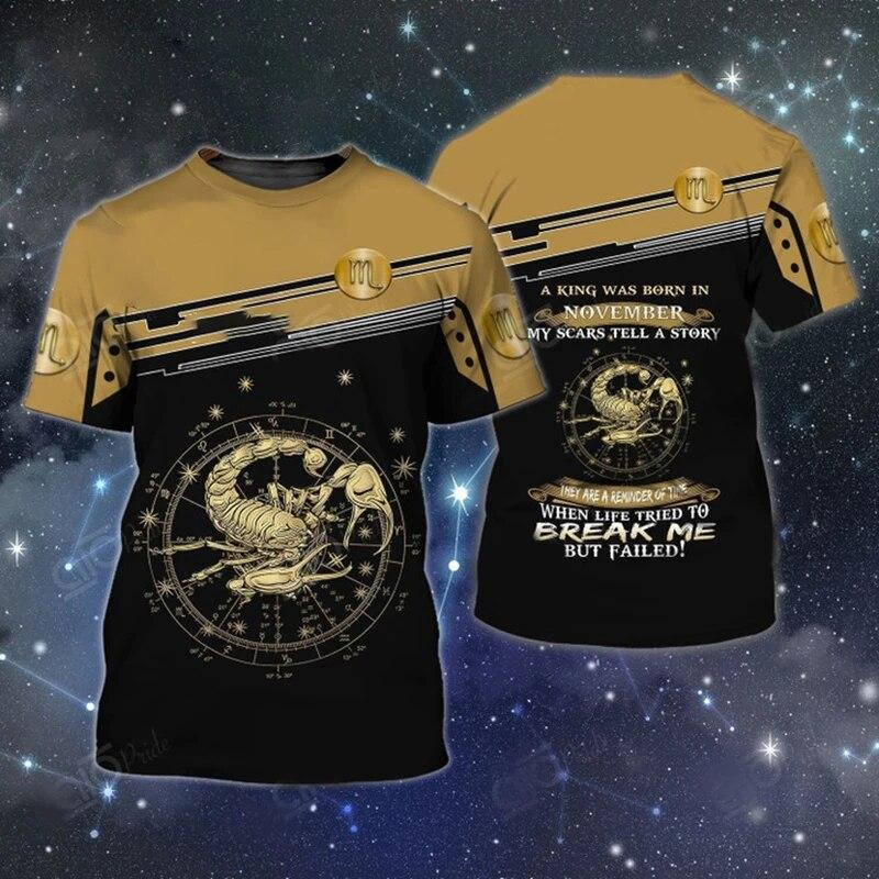 Мужская футболка с изображением животных, летняя футболка с короткими рукавами и скорпионом, забавные футболки с 3D принтом, модная повседневная мужская спортивная рубашка, мужская одежда большого размера