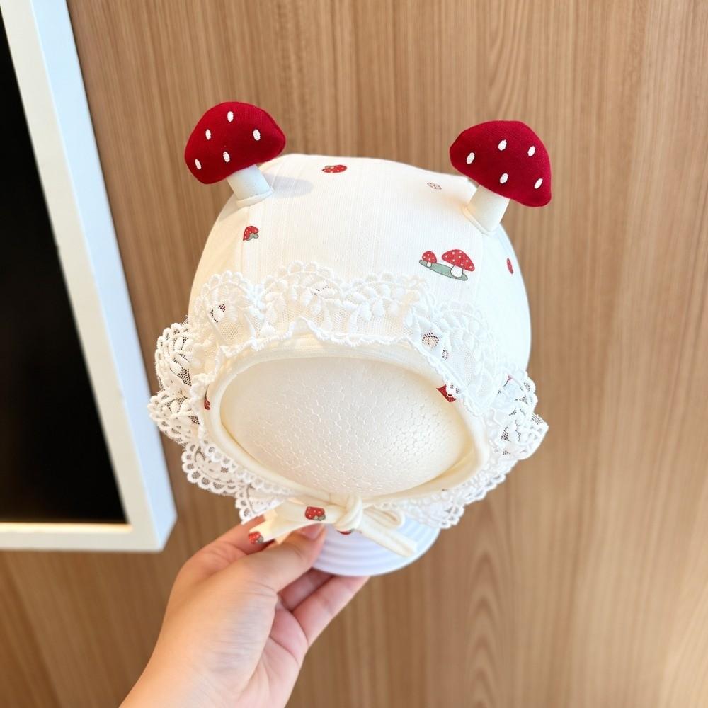 Earflap Newborn Baby Hat Windproof Mushroom Lace Hat Durable Baby Earflap Hat Shower Gift