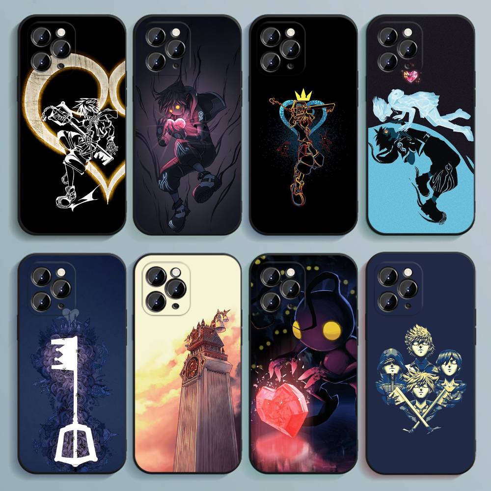 Kingdoms H-Hearts Game Phone Case For iPhone 17,16,15,14,13,12,Pro,Max,Plus,E,SE4,Air,Mini Black Soft Cover