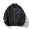 Mens Winter Thickened Bomber Jacket With Embroidery Patch Loose Fit Casual Outerwear Teens Adults