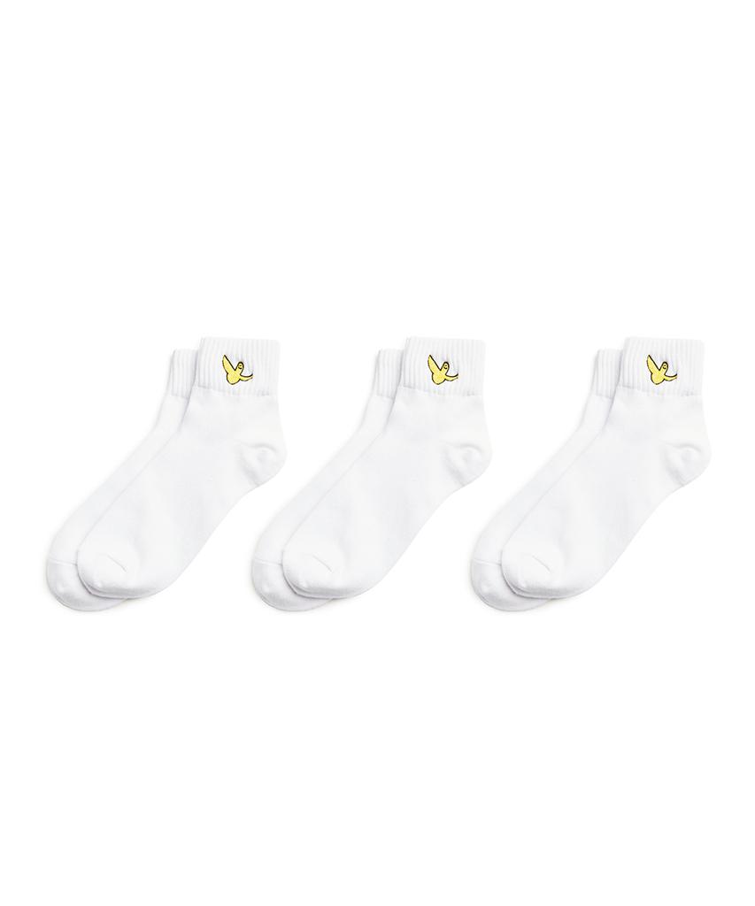 MARK GONZALES Angel Wappen Ankle Socks 3-Pack - White