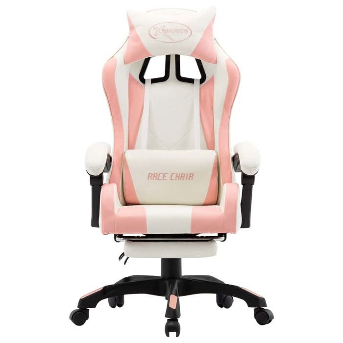 VidaXL Gaming Armchair with Footrest Reclining Chair Computer Armchair Work Office Interior Pink and 287994