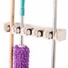 White ABS Multifunctional Mop Holder: Creative Broom Storage Rack with Hooks