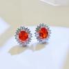 Earrings Imitation Coconut Round Zircon Stud Earrings Women's Copper Gold-plated Inlaid 6*8Mm Zircon Stud Earrings