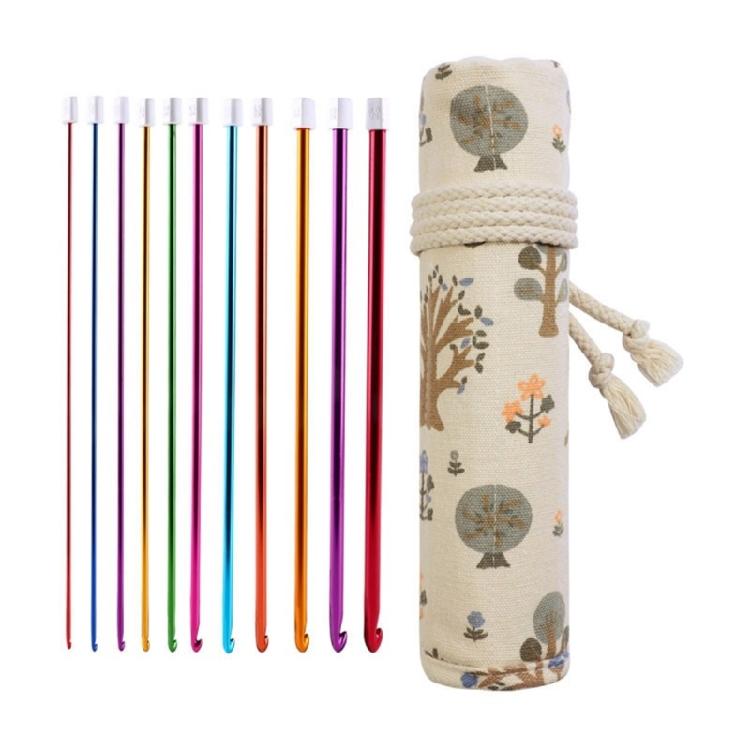 11 шт. Тунисский крючок для вязания крючком, игла для одеяла, свитера, шарфа, сумки, шляпы, 27 см в длину, алюминиевая афганская спица для вязания, 2 мм-8 мм
