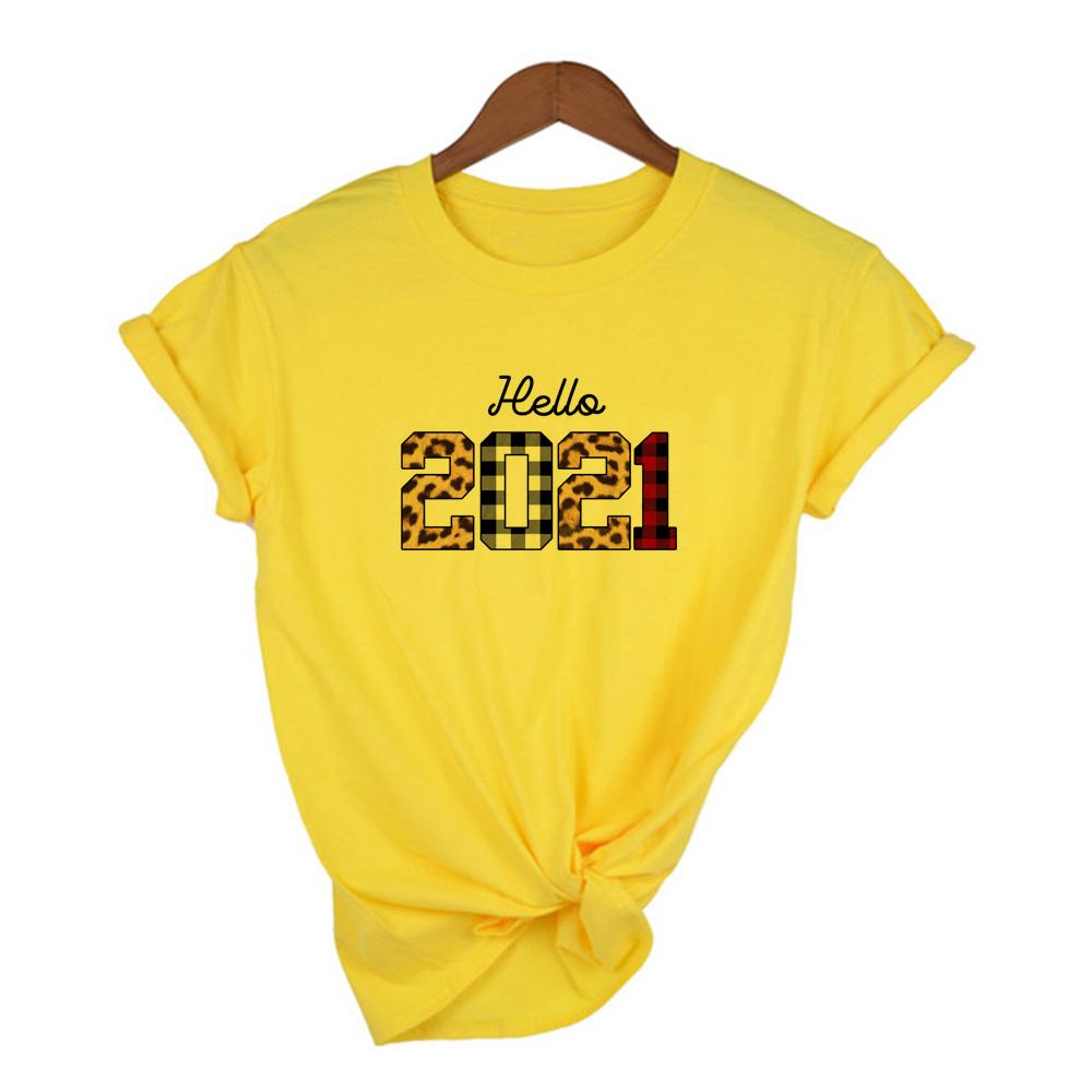 Hello Leopard Printing Women Short Sleeve Aesthetic T Shirt Harajuku Graphic Tees Female Year