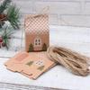 Christmas Style Supplies 50pcs Party Xmas Decor House Shape Cookies Pouch Christmas Candy Box Kraft Paper Gift Bags Candy Box