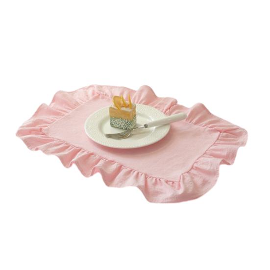 1/2 шт. Кухонная салфетка под тарелку Квадратная Круглая Стиранный Хлопок Настольные салфетки со складчатыми краями Термостойкие для Столовой Дома Кухни Вечеринки Салфетки под тарелку