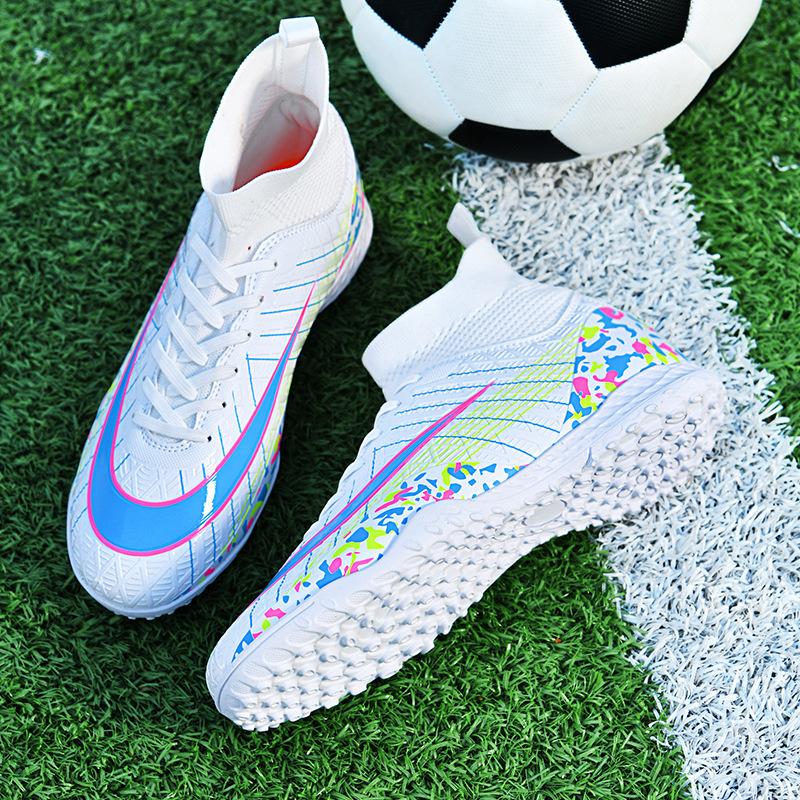 Футбольные бутсы осень новые высокие молодежные противоскользящие сломанные ногти TF длинные ногти спортивная обувь тренировочные футбольные бутсы