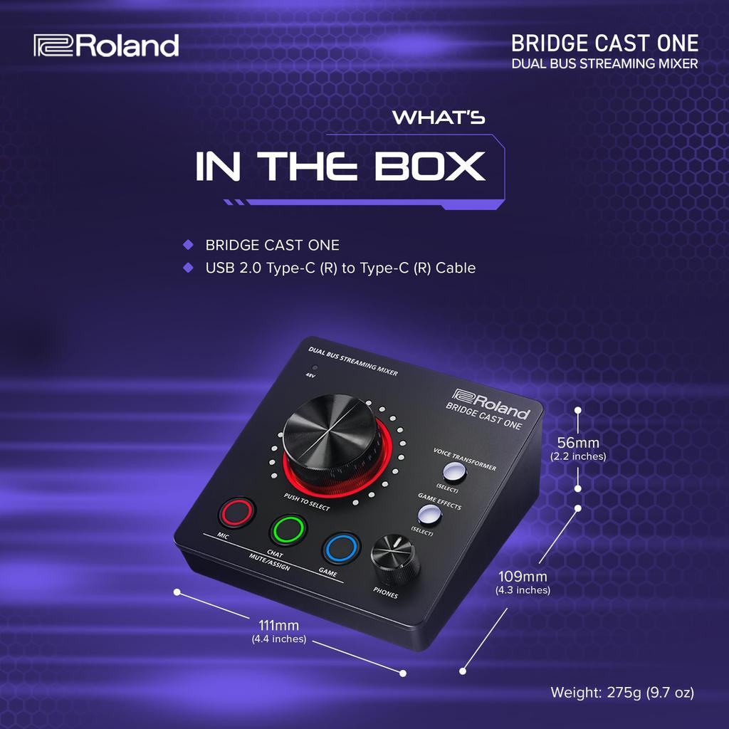 Roland CAST DAC Cast Roland/BRIDGE ONE/Gaming Amplifier/Audio Interface/Distribution/Gaming Mixer/Mac/Windows/PS5/Boichen/Bridge One/BRC-ONE