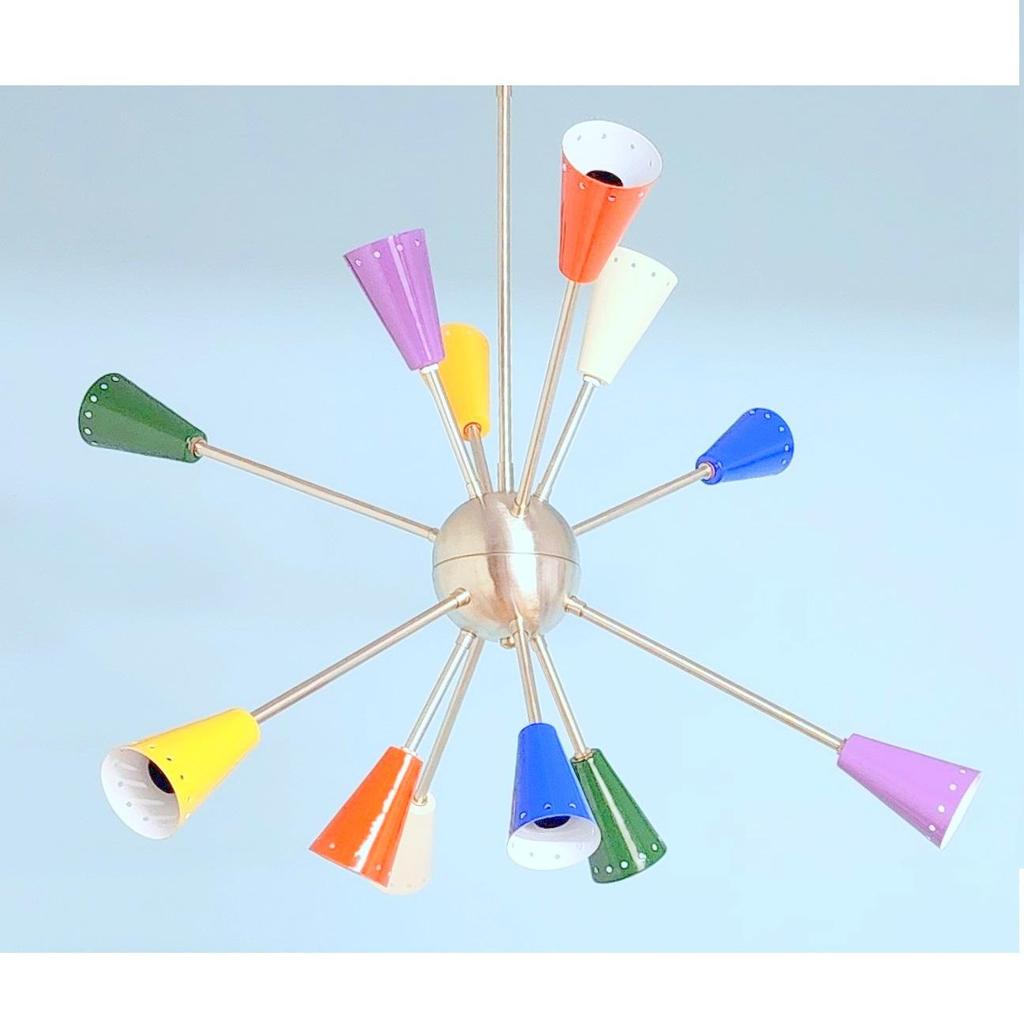 Customized Color Chrome Finish Sputnik Chandelier 12 Arms Home Interior Modern Art Exclusive Chandelier