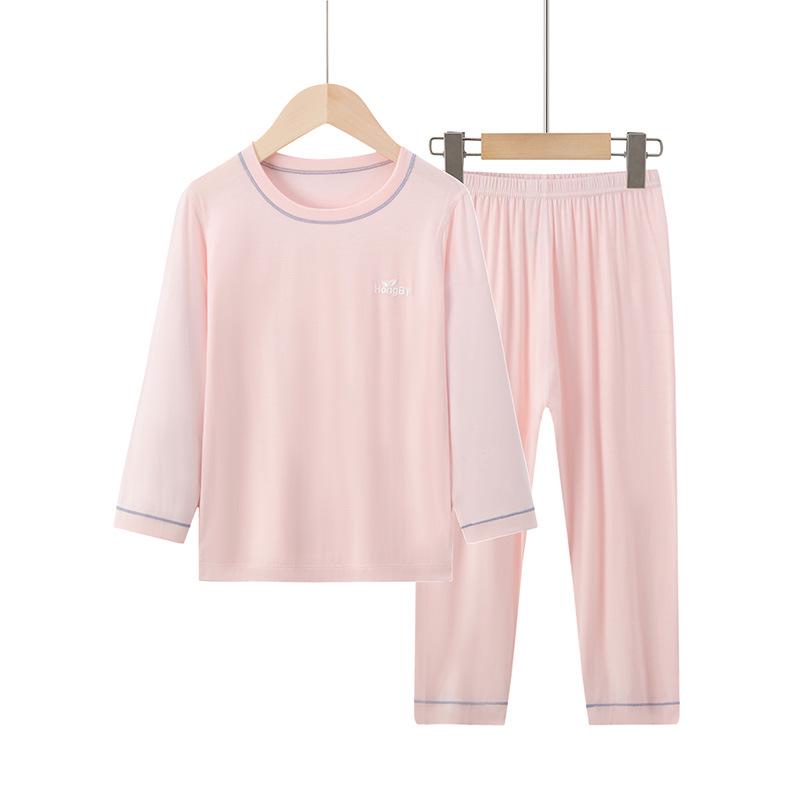 Летний детский модальный пижамный комплект: Короткий рукав и шорты, Домашняя одежда для парного ношения родитель-ребенок, Для мальчиков и девочек, Костюм для кондиционирования воздуха