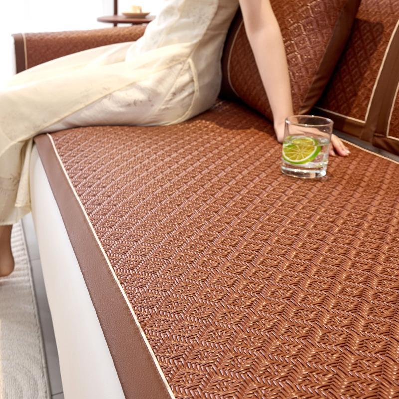 Ротанговый коврик, Подушка для дивана, Летний коврик, Охлаждающая подушка, Подушка для сиденья Нескользящая, Летняя ледяная подушка Новый чехол для дивана Ткань-чехол