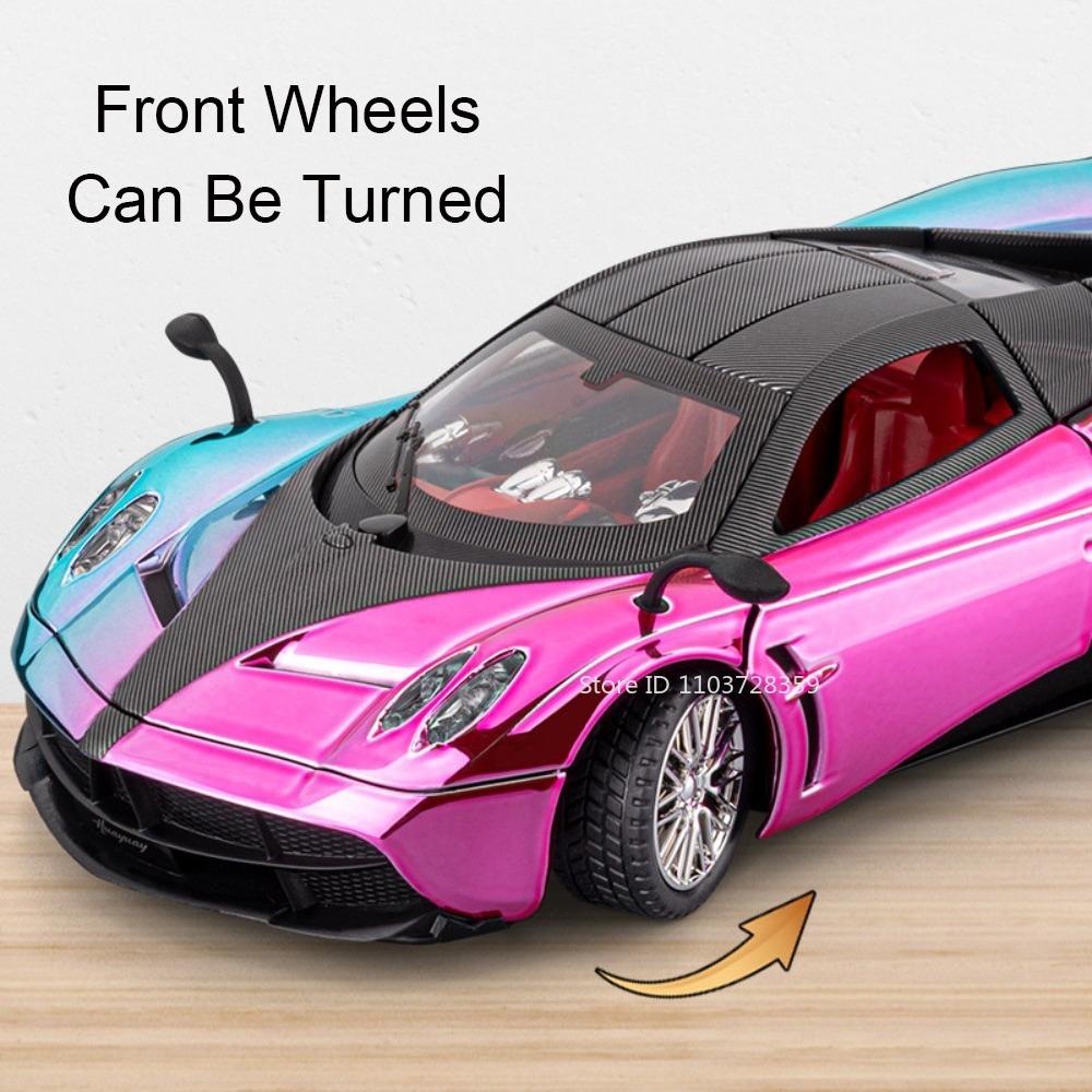 1:24 модели игрушечных спортивных автомобилей Pagani Huayra Zonda, литые из сплава, мини-суперкары, со звуком и светом, открывающиеся двери, инерционный механизм, подарки для мальчиков