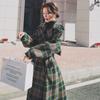 Women Coat Outerwear Winter Clothing Fashion Warm Woolen Blends Female X Long Elegant Double Breasted Woolen Coat Plaid