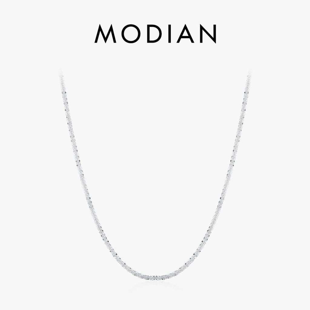 MODIAN Genuine 925 Sterling Silver Adjustable Star Necklace Simple Chain Link For Women Platinum Plated Fine Jewelry Gift