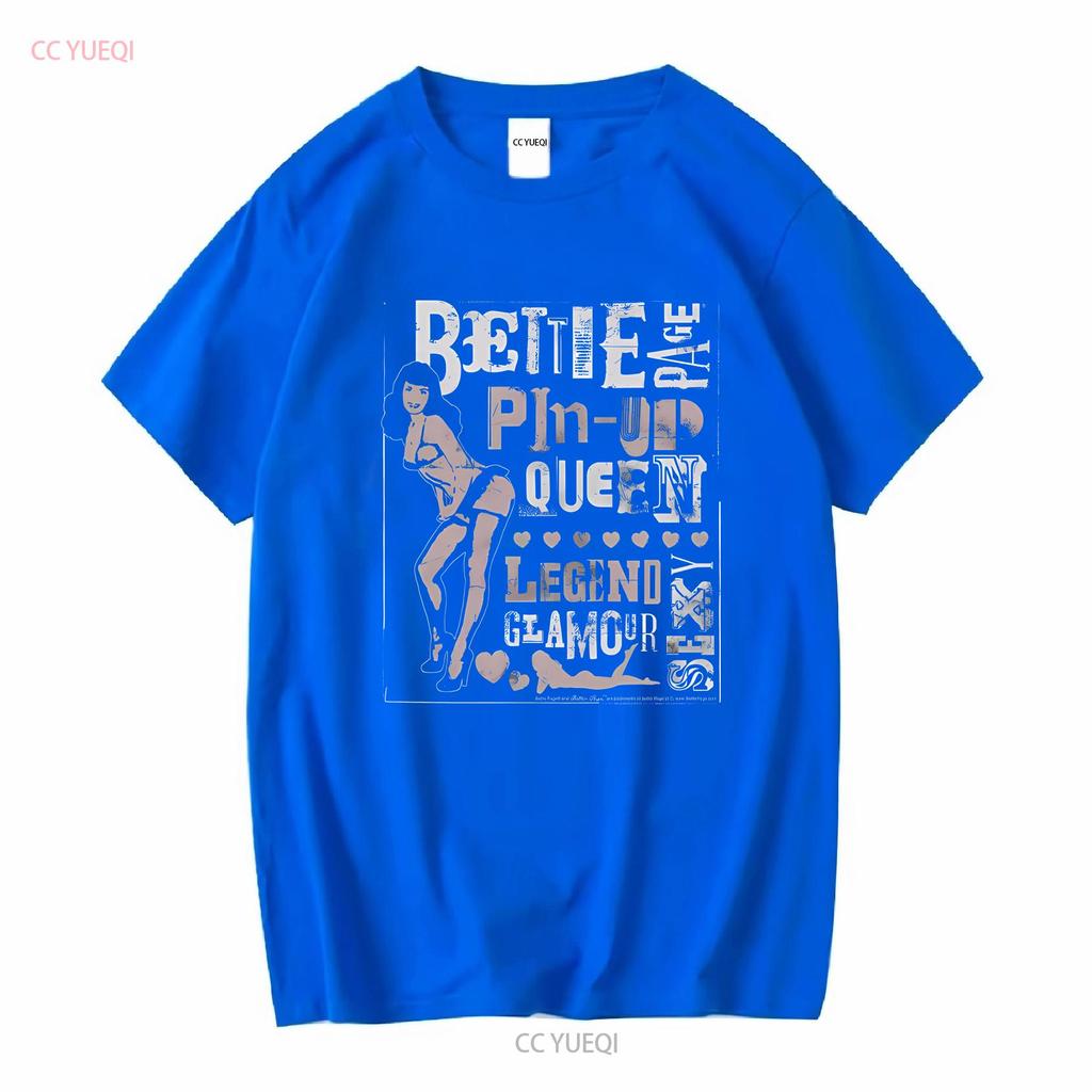 Bettie Page Punk Style T Shirt Licensed 1950s Queen Of Pinups Model Black vintage Washed Top For Everyday Wear Slightly Casual