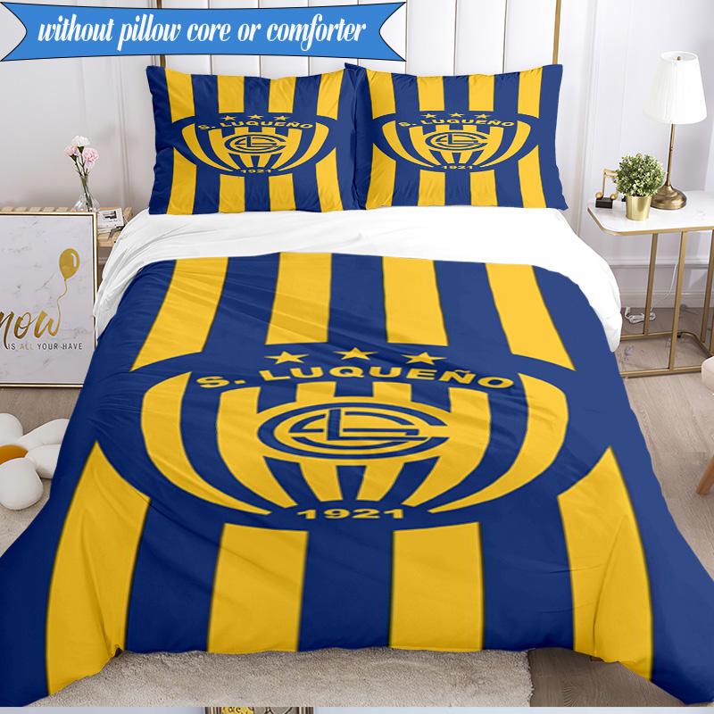 Luqueno Club Emblem 3pcs Bedding,Including 1pc Duvet Cover And 2pcs Pillowcases Perfect for Christmas,Ideal for Bedroom, Dormitory
