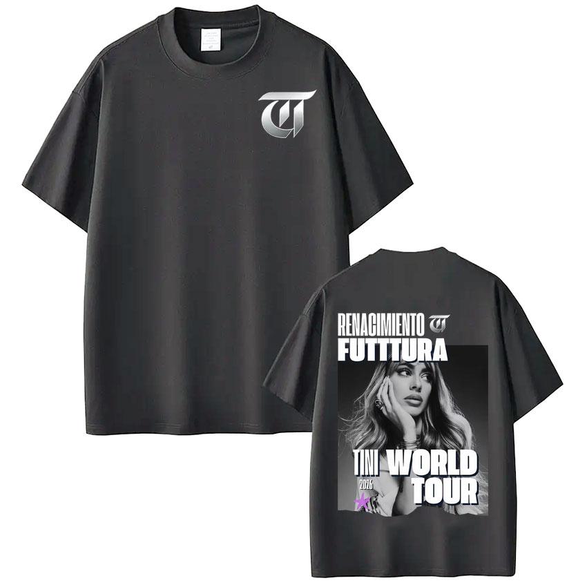 Singer TINI STOESSEL Futtura Album 2026 Tour Tees Men Women Vintage Tshirt pure Cotton Tshirts Streetwear Fan Gifts Tops