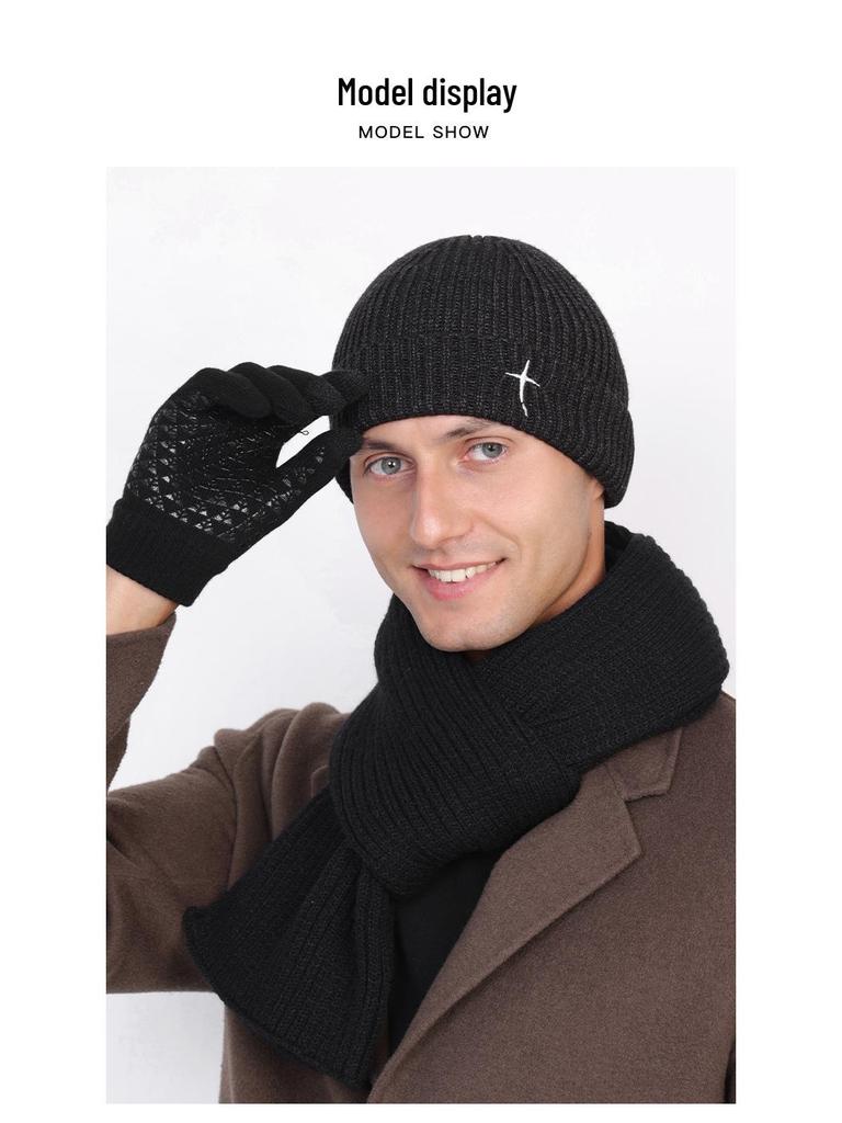 Мужская шерстяная шапка-бини для больших голов - Толстая, теплая, дышащая, влагоотводящая, идеально подходит для осени и зимы