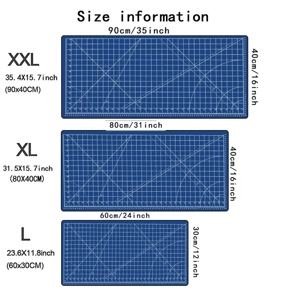 Simple Grid Line Print mouse pad Rubber Locked Edge extra big desk mat durable washable mousepad for daily craft game office use