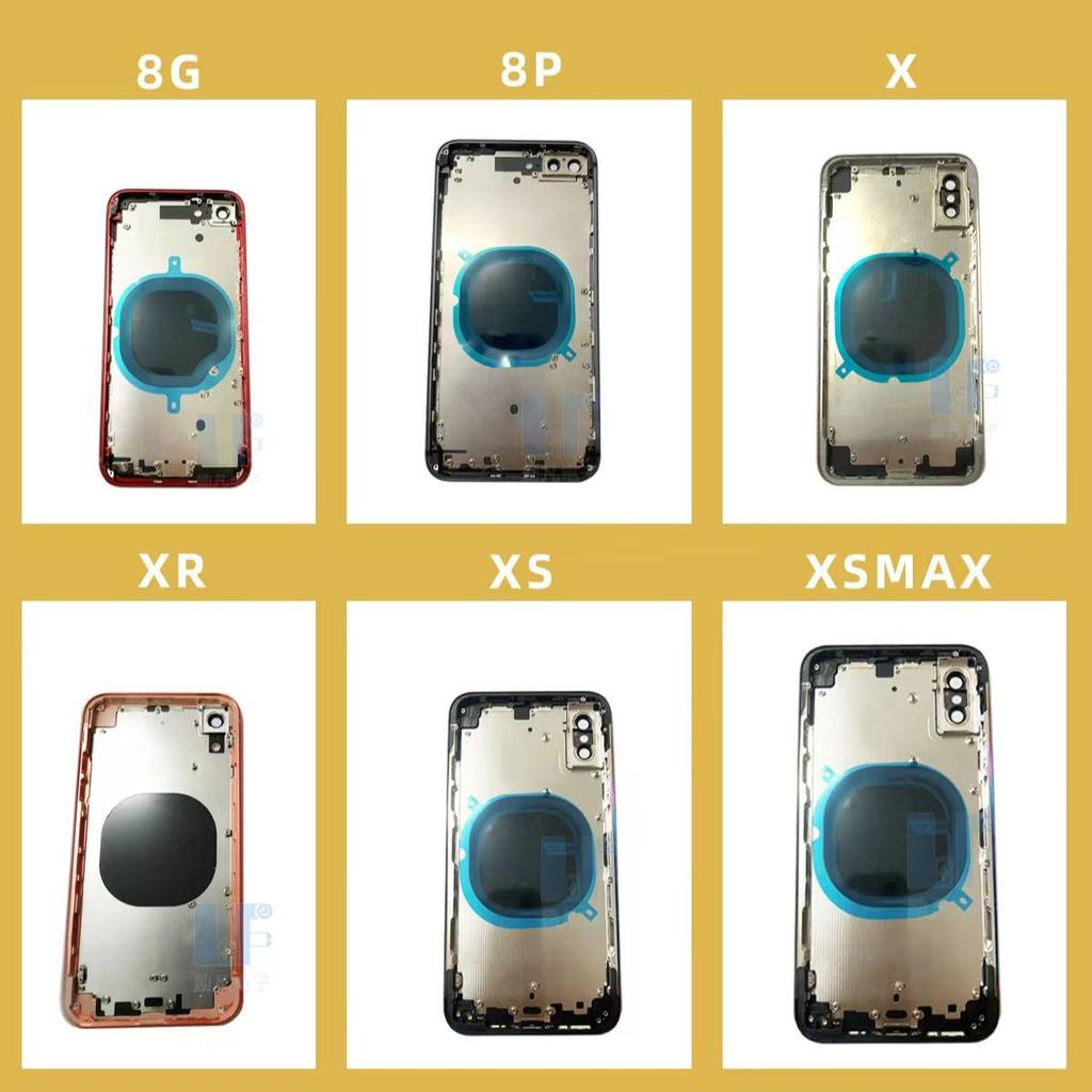 Задняя крышка корпуса для iPhone X XS, крышка аккумуляторной батареи, задняя крышка, средняя рамка корпуса со стеклом, сменные детали