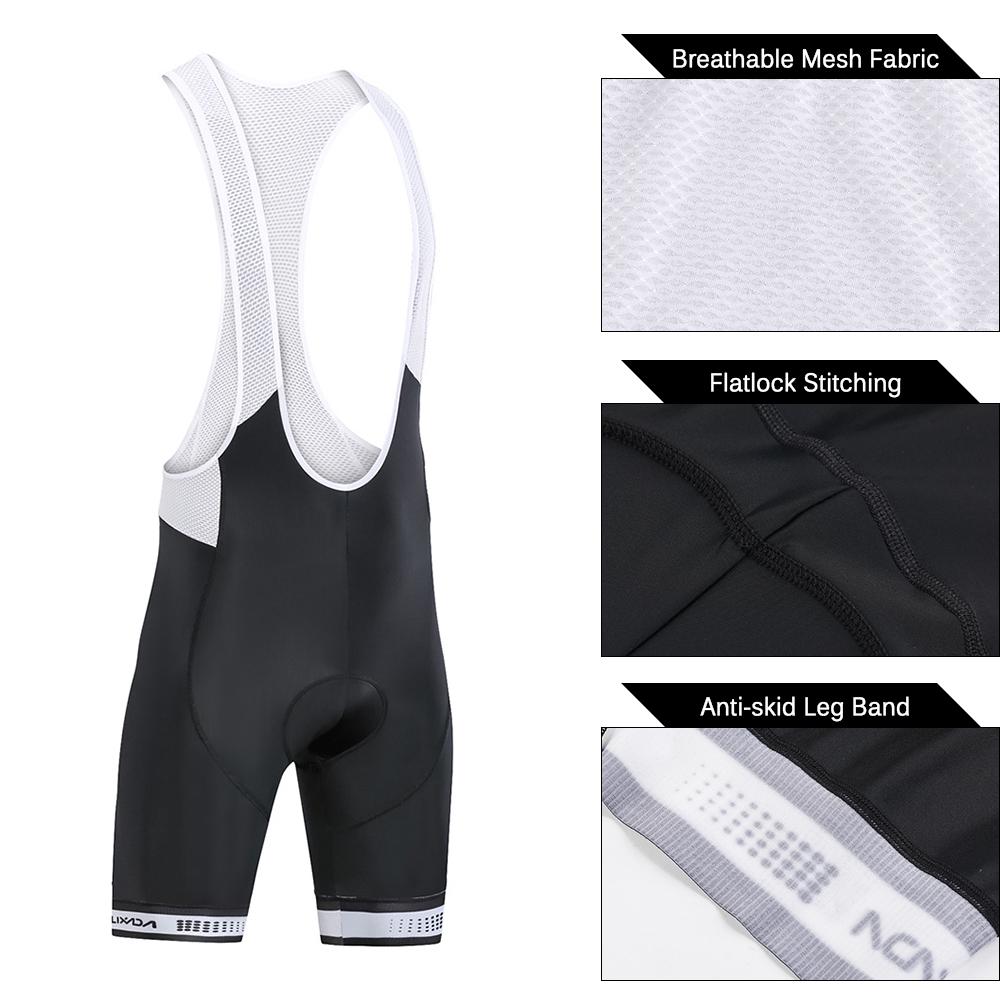 Lixada Летний велосипедный комплект из велосипедной рубашки с короткими рукавами и шорт с нагрудником с мягкой подкладкой