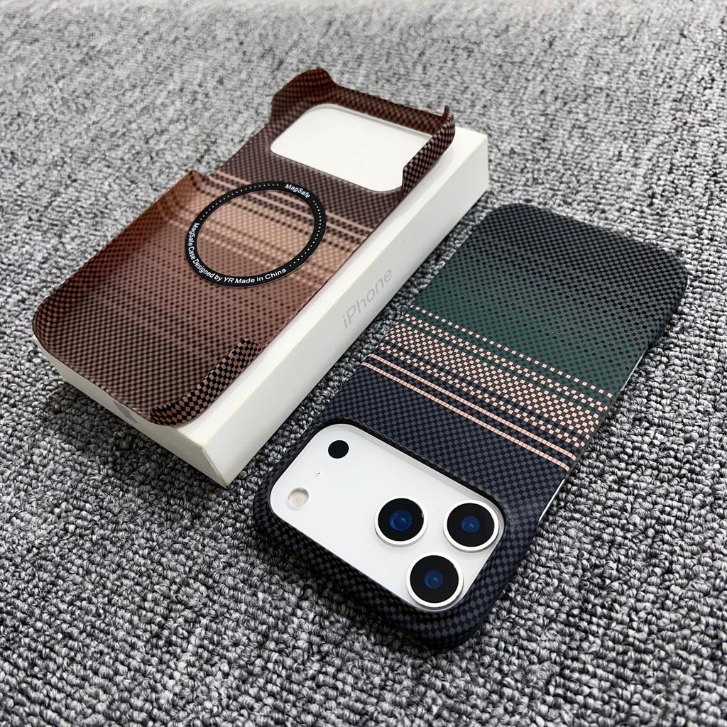 Применимо к чехлу для мобильного телефона iphone16promax, полуоблегающий, из Кевлара, углеродного волокна, с магнитной защелкой, защитный чехол от падения для Apple 17
