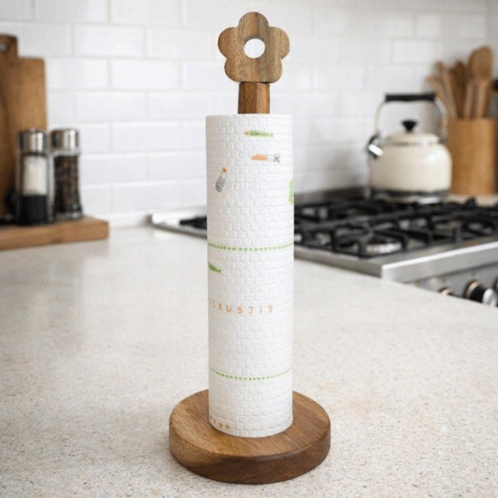 Movable Wood Paper Towel Holder Punch Free Roll Paper Towel Holder Tissue Stand Living Rooms