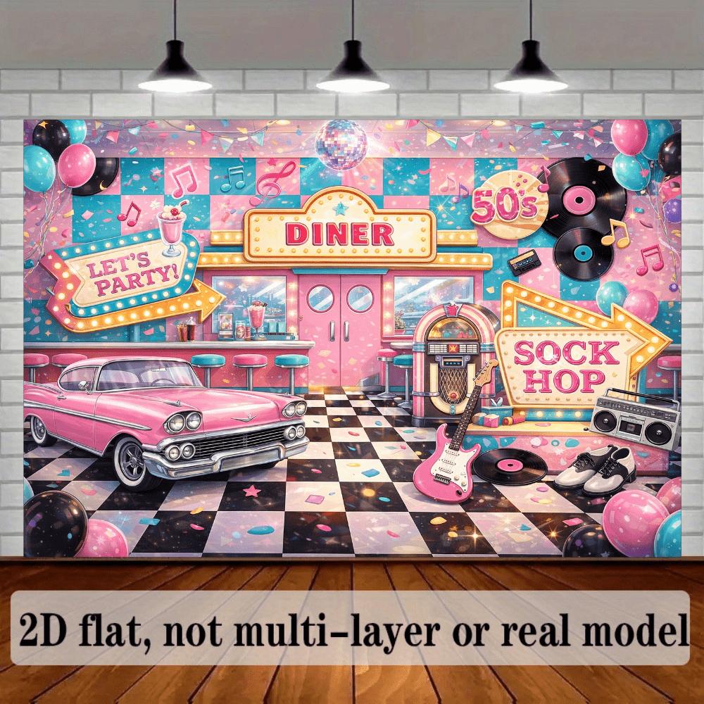 Large Retro 50s Diner Wall Tapestry Vintage American Pop Art Party Decorations Home Decor Room Wall Print Poster