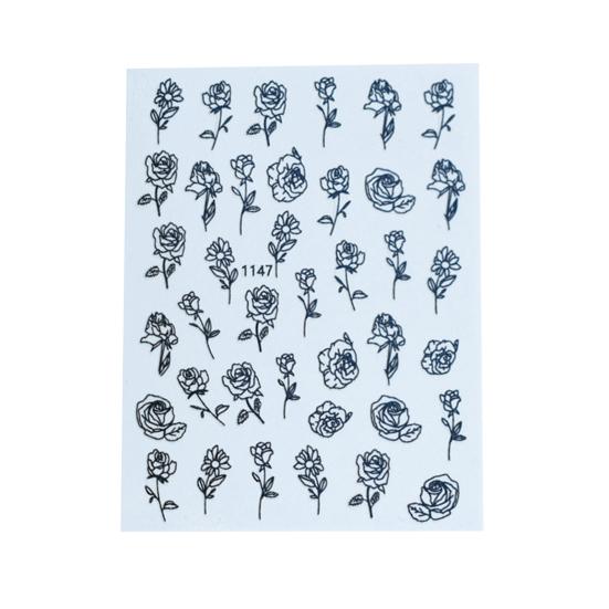 Nail Sticker Exquisite Pattern Strong Stickiness Removable Allergy Free Self Adhesive Decorative No Odor