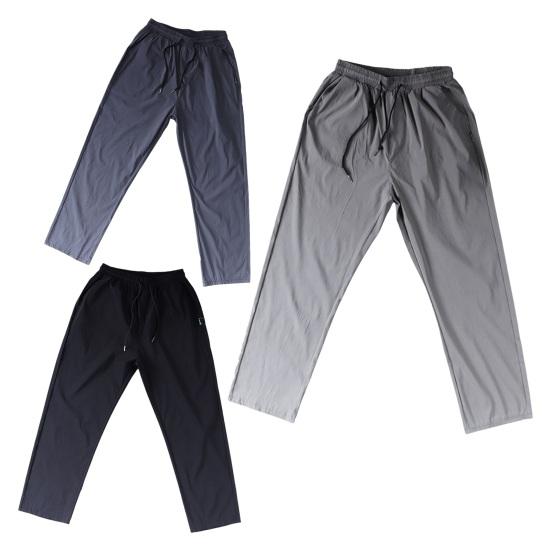 Мужские брюки Свободные ледяные шелковые быстросохнущие шнурки с эластичной резинкой на талии Широкие боковые карманы Сплошной цвет Спортивные спортивные штаны для тренировок Длинные брюки